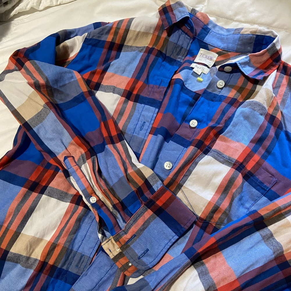 J. Crew plaid shirt perfect for fall size small
